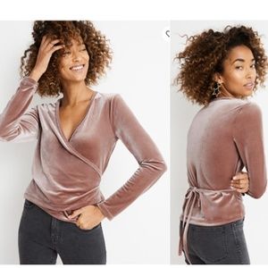 NWT Madewell Velvet Ballet Wrap Top